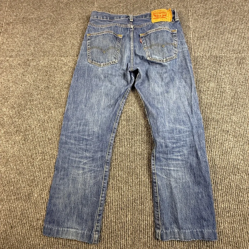 Levis 501 Original Fit Mens W32 L28 2012 Year Straight Leg Button Fly Blue Denim
